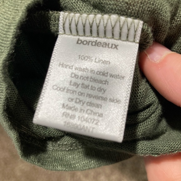 Anthropologie Bordeaux Colorblocked Linen Tee, Small - Picture 4 of 5